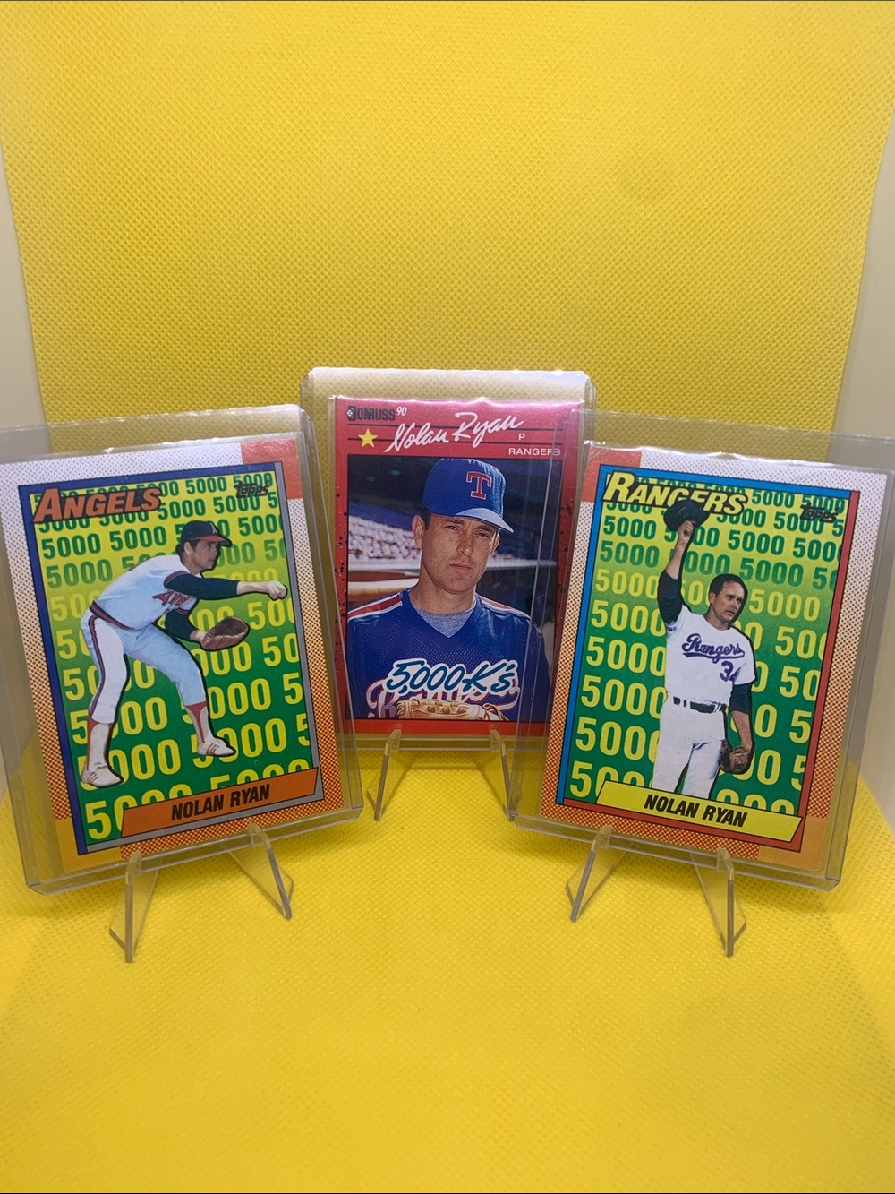 Nolan Ryan 5000 K's Baseball Card Set In Cases MLB Hall of Fame Pitching Legend!